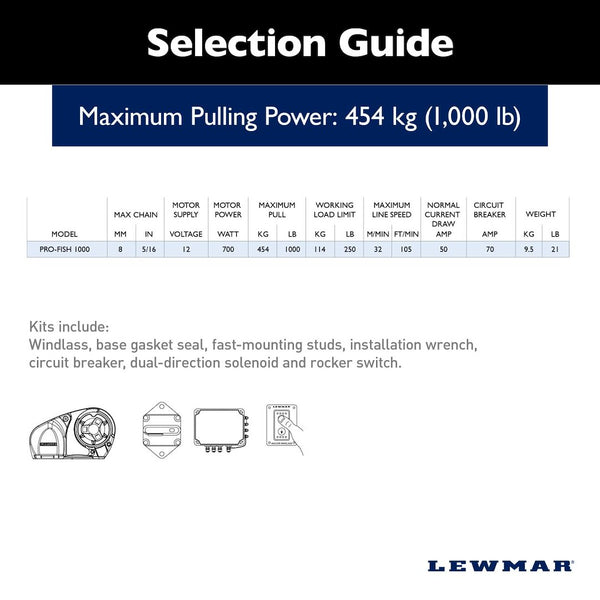 Lewmar Pro-Fish Horizontal Mount Windlass (MPN: 6656411108-102)