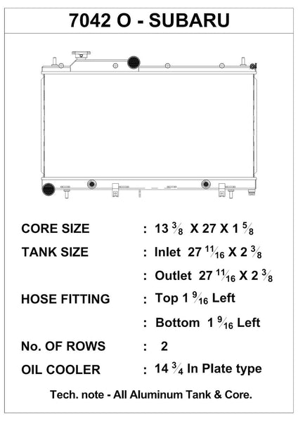 CSF Automotive Radiator (MPN: 7042O)