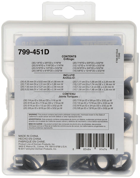 OE Solutions O-Ring Assortment (MPN: 799-451D)