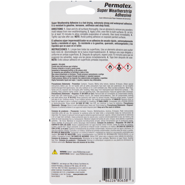 Permatex Weatherstrip Adhesive (MPN: 80638)