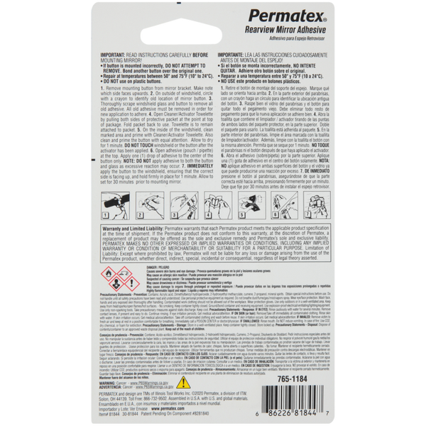 Permatex Interior Rear View Mirror Adhesive (MPN: 81844)