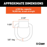 CURT Weld-On Tie-Down D-Ring (MPN: 83750)