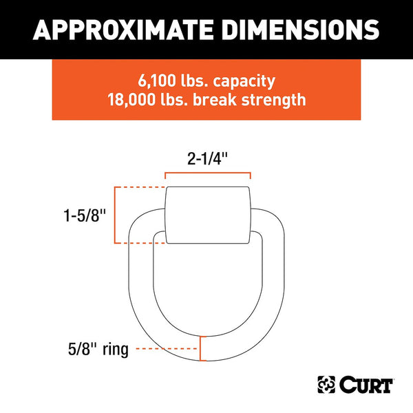 CURT Weld-On Tie-Down D-Ring (MPN: 83750)