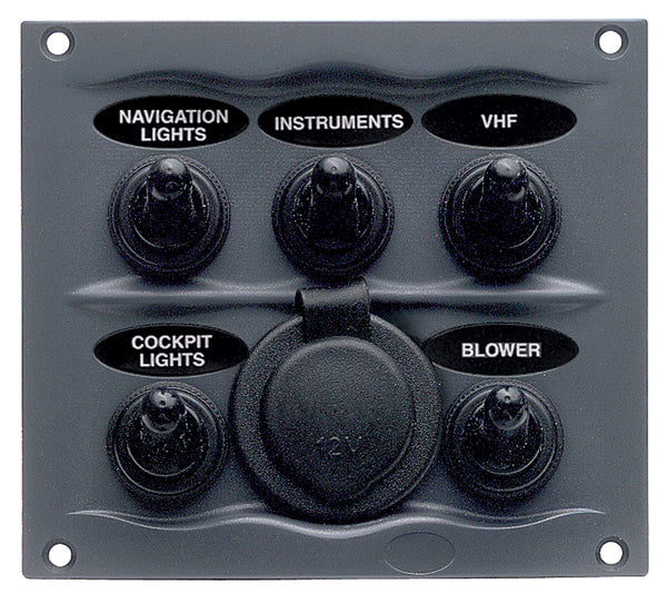 BEP Marine Switch Panel With 5 Switches (MPN: 900-5WPS)