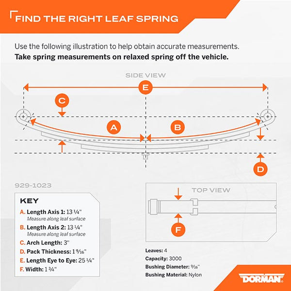 Dorman Trailer Axle Leaf Spring (MPN: 929-1023)