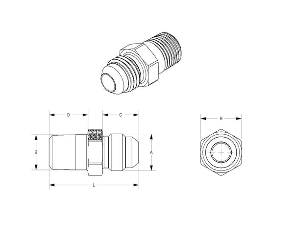Earl's Adapter Fitting -8 AN Male To 3/8 Inch Male Pipe (MPN: 981608ERL)