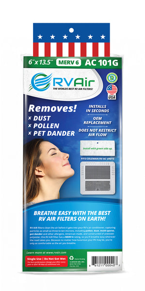 RV Air Air Conditioner Filter (MPN: AC 101G)