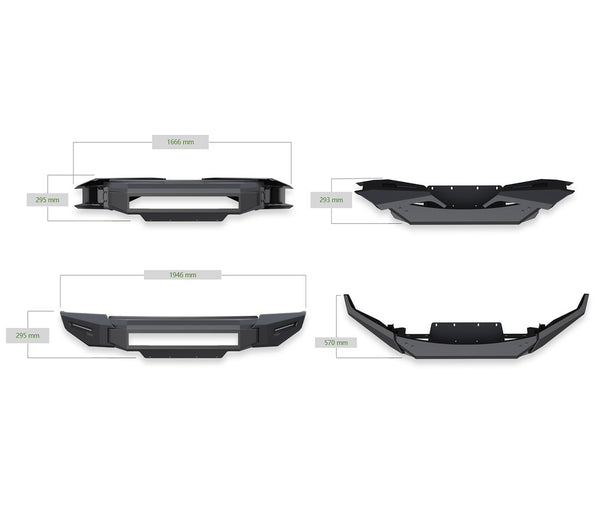 Black Horse Off Road Armour II Modular Bumper (MPN: AFB-F121-BU)