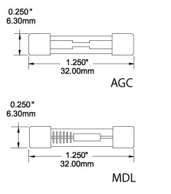 Blue Sea Glass Tube Fuse (MPN: 5211-BSS)