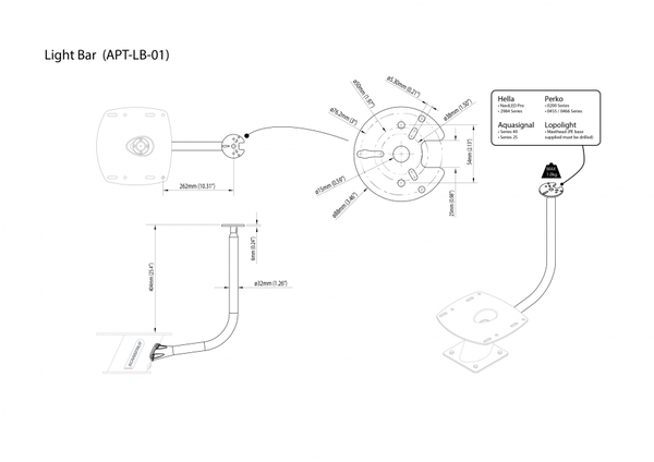 Scanstrut Navigation Light Mount (MPN: APT-LB-01-BLK)