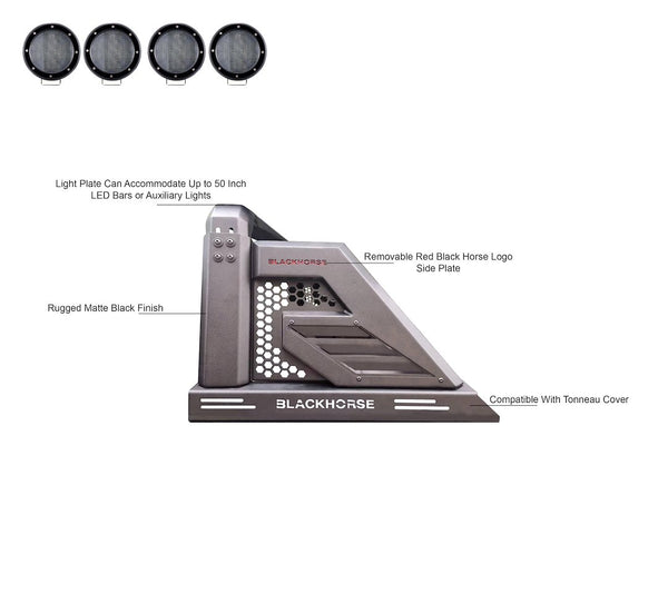 Black Horse Off Road Truck Bed Bar (MPN: AR2-07B-PLFB)