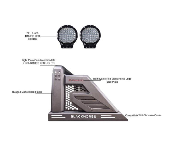 Black Horse Armour II Truck Bed Bar (MPN: AR2-09B-PL69B)