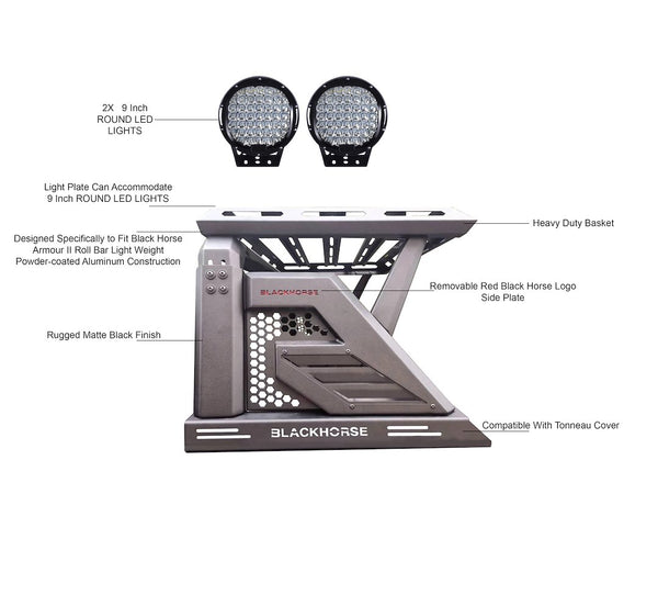 Black Horse Off Road Truck Bed Bar (MPN: AR2-09BA3-PL69B)