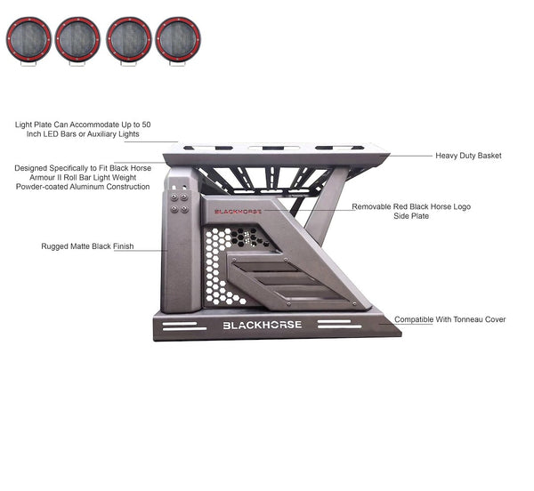 Black Horse Off Road Truck Bed Bar (MPN: AR2-09BA3-PLFR)