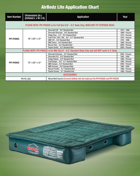 AirBedz by Pittman Outdoors Truck Bed Air Mattress (MPN: PPI-PV203C)