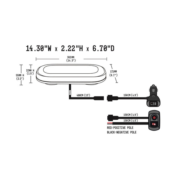 BUILTBRIGHT Work Bar Strobe 15 (MPN: BB6011B)