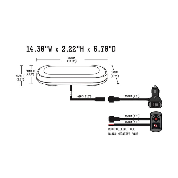 BUILTBRIGHT Work Bar Strobe 15 (MPN: BB6011C)