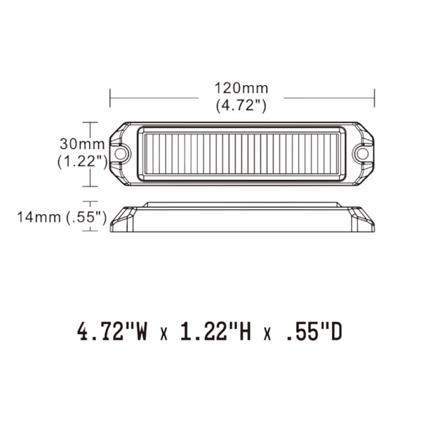 BUILTBRIGHT Work Bar Strobe 4 Slim (MPN: BB6110B)