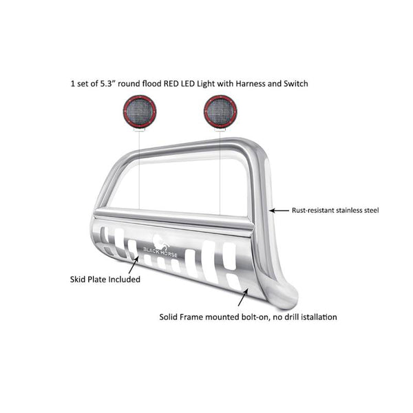 Black Horse Off Road Bull Bar (MPN: BBJPWR18-SP-PLFR)