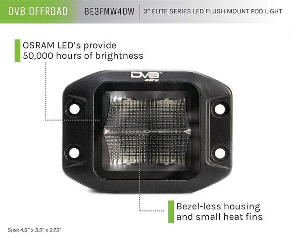 DV8 Offroad LED Pod Light (MPN: BE3FMW40W)