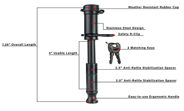 BulletProof Hitches Locking Pin (MPN: BLACKBPLP3)