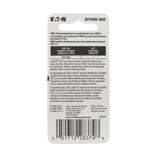 Bussmann EasyID FMX Female Type Fuse (MPN: BP/FMX-30ID)