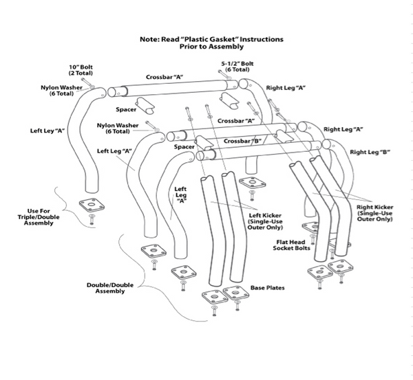 Go Rhino Bed Bars Kit Component (MPN: 96002B)