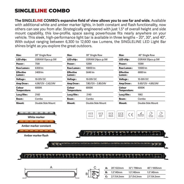 Go Rhino Bright Series LED Light Bar (MPN: 754004012CSS)