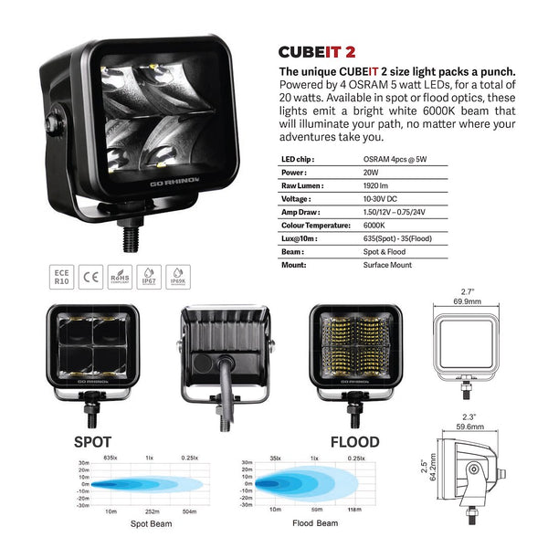 Go Rhino Blackout Series LED Driving Light (MPN: 750200321SCS)