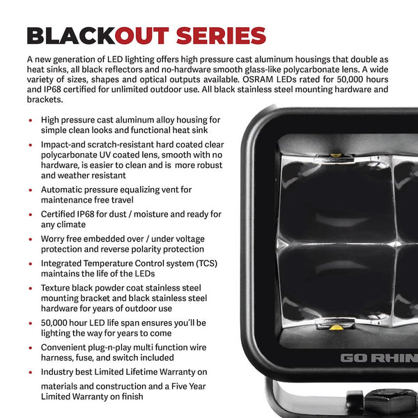 Go Rhino Blackout Series LED Light Bar (MPN: 753003011CDS)