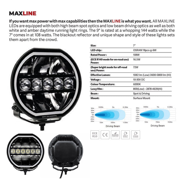 Go Rhino Blackout Series LED Driving Light (MPN: 751080711CRS)