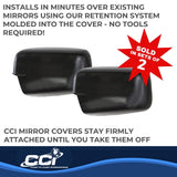 Coast To Coast Exterior Mirror Cover Set (MPN: CCIMC67443BLK)