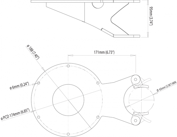 Scanstrut Surveillance System Camera Mount (MPN: CAM-MM-02)