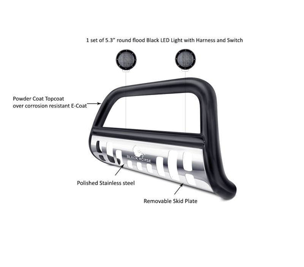 Black Horse Off Road Bull Bar (MPN: CBBS-NIB1401SP-PLFB)