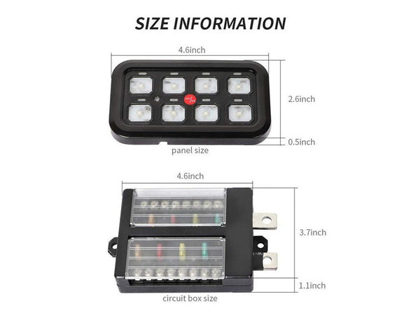 Cali Raised LED Eight Gang Switch Panel (MPN: CR2401)