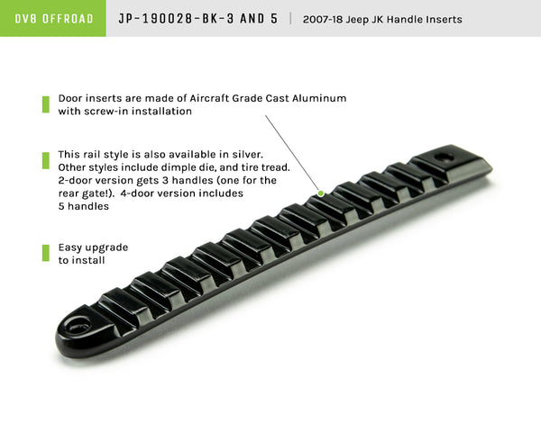 DV8 Offroad Exterior Door Handle Trim (MPN: D-JP-190028-BK-3)