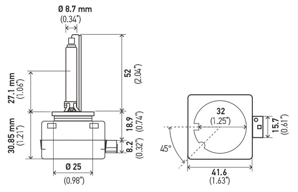 HELLA D3S HID Headlight Bulb (MPN: 178560831)