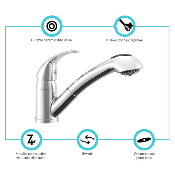Dura Faucet Kitchen Pull-Out Spout (MPN: DF-NMK852-CP)