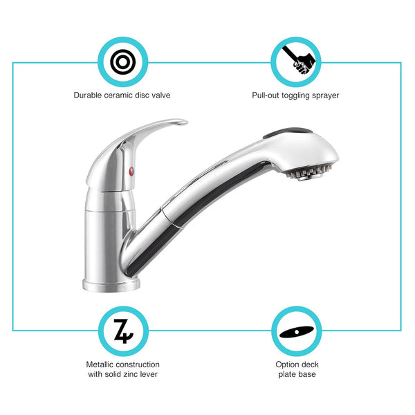 Dura Faucet Kitchen Pull-Out Spout (MPN: DF-NMK852-CP)