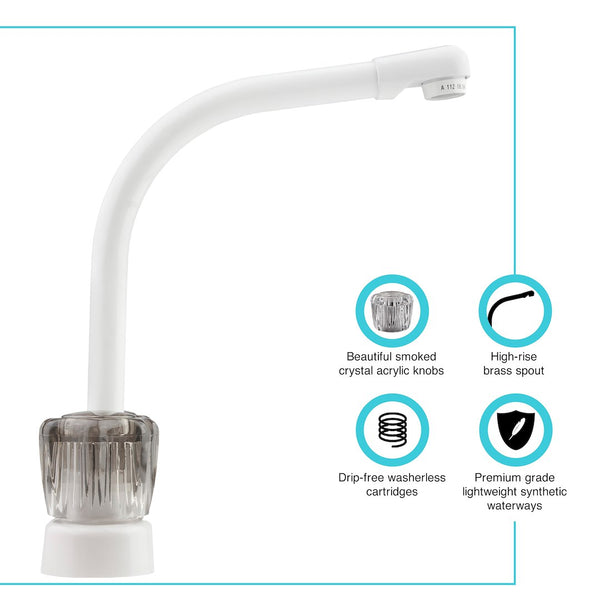 Dura Faucet RV Kitchen Faucet (MPN: DF-PK210S-WT)