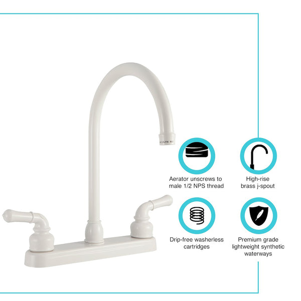 Dura Faucet Kitchen Faucet (MPN: DF-PK330HC-WT)