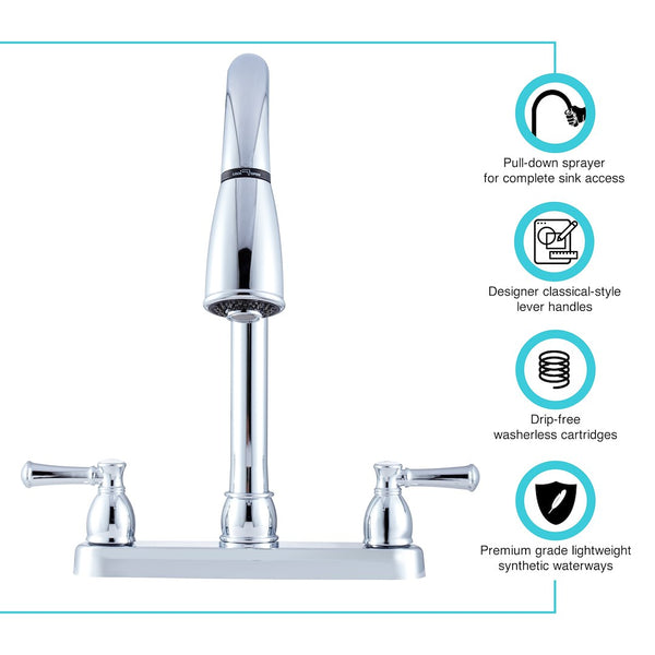 Dura Faucet RV Kitchen Faucet (MPN: DF-PK350L-CP)