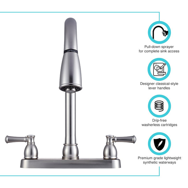 Dura Faucet RV Kitchen Faucet (MPN: DF-PK350L-SN)