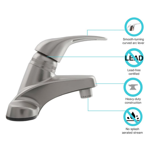 Dura Faucet Lavatory Faucet (MPN: DF-PL100-SN)