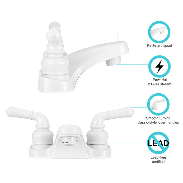 Dura Faucet Classical Series Lavatory Faucet (MPN: DF-PL700C-WT)