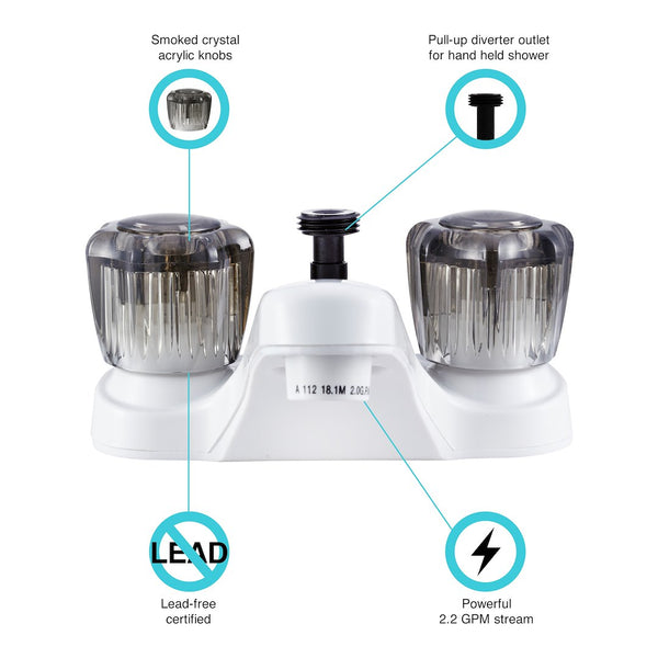 Dura Faucet Lavatory Faucet (MPN: DF-PL720S-WT)