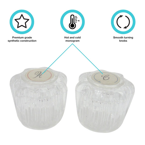 Dura Faucet Crystal Knob Handle Set (MPN: DF-RKA)