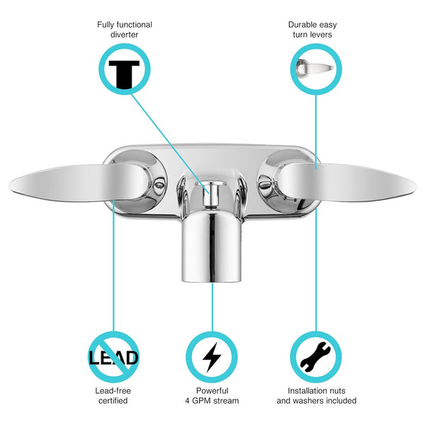 Dura Faucet Bathtub Faucet (MPN: DF-SA110LH-CP)