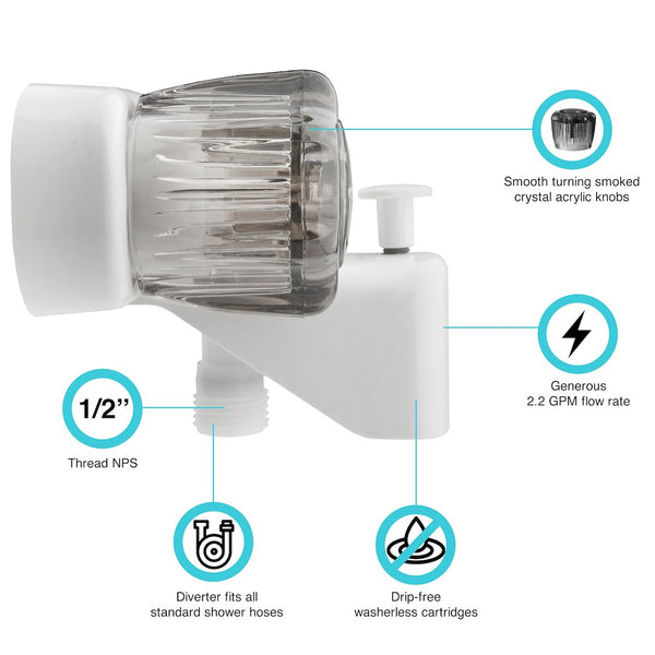 Dura Faucet Bathtub Faucet With Diverter (MPN: DF-SA110S-WT)