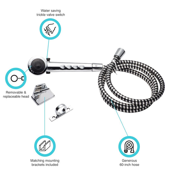 Dura Faucet Hand-Held Shower Head (MPN: DF-SA130-CP)